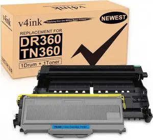 v4ink Compatible Drum+Toner Replacement for Brother DR360 TN360 (1Drum + 1Toner) Work with DCP7030 DCP7040 DCP7045 HL2120 HL2140 HL2150 HL2170 MFC7320 MFC7340 MFC7345 MFC7440 MFC7445 MFC7450 MFC7840