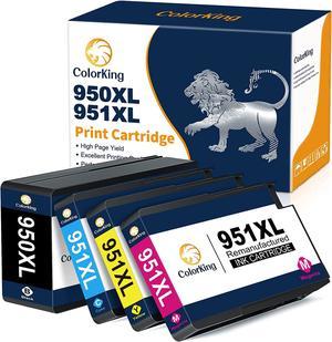 ColorKing Remanufactured Ink Cartridge Replacement  950 XL 950XL 951 XL 951XL to use with OfficeJet Pro 8600 8610 8615 8620 8625 8630 8100 276dw 251dw Printer (4 High Yield Combo Pack)