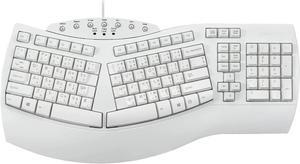 Perixx PERIBOARD-512W TH Wired Ergonomic Split USB Keyboard with 7 Multimedia Keys - White - Thai Layout\u2026