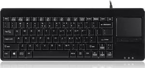 Perixx PERIBOARD-515H Wired USB Keyboard with Touchpad, Compact Trackpad Keyboard with 2 Hubs, Black, US English Layout (11049)