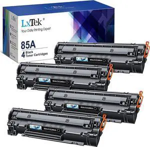 LxTek Compatible Toner Cartridge Replacement  85A CE285A to Compatible with Laserjet Pro P1102W Pro P1109W M1212NF M1217NFW (Black, 4-Pack)
