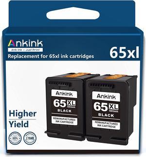 Ankink 65xl Black Ink Cartridge  65 HP65 XL HP65XL Fit for Envy 5000 5010 5014 5052 5055 5070 DeskJet 2600 2622 2640 2652 2655 3700 3752 3755 Printer | HP65 Higher Yield Ink Combo Pack 2 Pcs