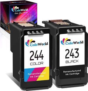 ColoWorld Remanufactured Ink Cartridge Replacement for Canon PG-243 CL-244 PG-245XL CL-246XL for Pixma MX492 MX490 TR4520 MG2522 MG2922 MG2520 MG2920 MG3022 iP2820 TS202 Printer (1 Black 1 Color)