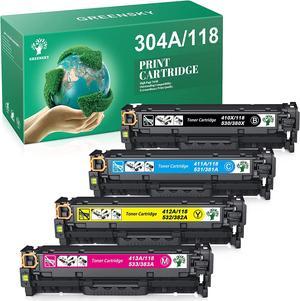 GREENSKY Remanufactured Toner Cartridge Replacement for HP 304A for Canon 118 for CP2025DN CM2320N CM2320NF CM2320FXI MFP MF8580CDW MF8350CDN MF8380CDW MF726CDW LBP7660CDN LBP7200CDN Printer (4 Pack)