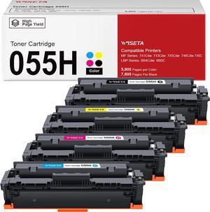 055H 055 Toner MF743cdw Toner High Yield (with Chip) Replacement for Canon 055 055H Toner use with Color ImageClass MF743Cdw MF741Cdw MF745Cdw LBP664Cdw MF743 Printer Black Cyan Magenta Yellow