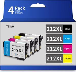 TEINO 212XL 212 Remanufactured Ink Cartridge Replacement for Epson 212 XL 212XL use with Epson Workforce WF2830 WF2850 Expression Home XP4100 XP4105 1 Black 1 Cyan 1 Magenta 1 Yellow 4Pack