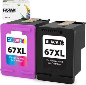 Remanufactured 67XL Ink Cartridge Black Color Combo Pack,High-Yield,Replacement  67 XL 67XL hp67xlblk  DeskJet 2755e 4155e, 4155 4100 2700 Envy Pro 6455e 6000 6455 6055e 6055 Printer