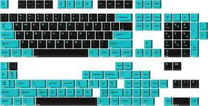 DROP + MiTo GMK Pulse Custom Mechanical Keyboard Keycap Set - 163-keys, Doubleshot, Cherry Profile, for 40%, 60%, 65%, TKL, 1800 Layouts, etc. (Base Kit),Turquoise