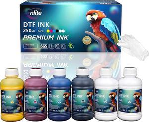 Yamation DTF Ink 600ml: Refill for DTF Printers Epson ET-8550, XP-15000, L1800, L805, R1390, R2400, Direct to Film Printing (100ml x 6, White Cyan