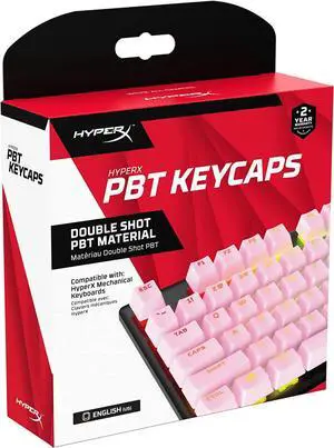 HyperX PBT Keycaps Full Key Set Double Shot English US Layout 104 Keys  Pink