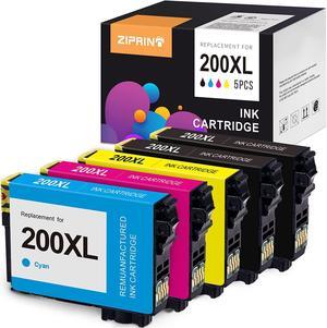 ZIPRINT Remanufactured Ink Cartridge Replacement for Epson 200XL T200XL use for Workforce WF-2520 WF-2530 WF-2540 Expression XP-200 XP-300 XP-310 XP-400 XP-410 (2Black, 1 Cyan, 1 Magenta, 1 Yellow)