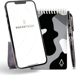  Rocketbook Smart Reusable Notebook - Dotted Grid Eco-Friendly  Notebook with 1 Pilot Frixion Pen & 1 Microfiber Cloth Included - Infinity  Black Cover, Mini Size (3.5 x 5.5) : Office Products