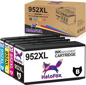 HaloFox Remanufactured Ink Cartridge Replacement 952 XL 952XL with Updated Chips OfficeJet Pro 8710 8720 7740 8740 7720 8715 8725 8702 8216 8210 Printer 4Pack