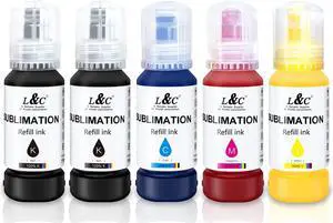 L&C 500ML Sublimation Ink for Epson Ecotank 2400 ET2800 ET2840 ET2803 ET2720 ET2760 ET2750 ET2850 4800 4850 EcoTank Printer