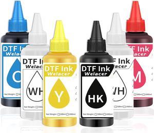 Yamation DTF Ink -- 600ml - 100ml x 6 - White, Cyan, Magenta, Yellow, Black