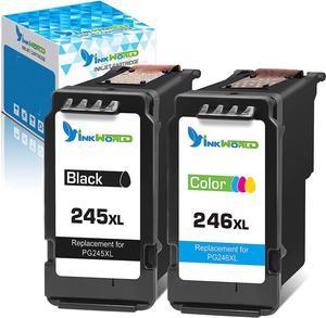 InkWorld Remanufactured Ink Cartridge Replacement for Canon PG245XL CL246XL 245 246 243 244 (1 Black,1 Color) for Pixma MG3022 MG2522 TR4520 TR4522 MG2922 MG2920 TS202 MX492 MX490 iP2820 TS302 Printer