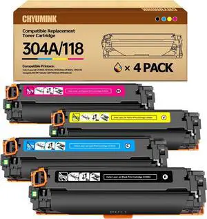 Ennovor Compatible for 304A CC530A CC531A CC532A CC533A Toner Cartridges for use with Color LaserJet CP2025 CP2025dn;imageCLASS MF726Cdw LBP7660Cdn MF8350Cdn (Black Cyan Yellow Magenta)