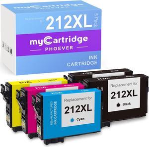 myCartridge PHOEVER Remanufactured Ink Cartridge Replacement for Epson 212XL 212 XL T212XL for Expression Home XP4100 XP4105 Workforce WF2850 WF2830 PrintersBlackCyanMagentaYellow 5Pack