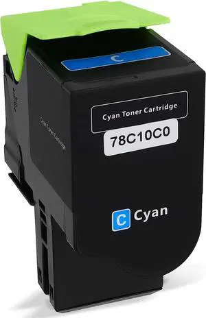 78C10C0 Cartridge Toner Compatible with lexmark CS522 CX522 CS521 CX521 CS421 CX421 CS421DN CS521DN CS522DE CX625 CS622 CX622 CS622DE CX625DE Printer Toner Cartridge,1400 Page Yield-Cyan