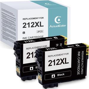 ActualColor C Remanufactured Ink Cartridge Replacement for Epson 212XL 212 Ink Cartridge Combo T212XLBCS 212 XL for Expression Home XP4105 XP4100 Workforce WF2850 WF2830 Printer Black 2Pack