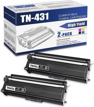 TN431 Compatible TN-431 Black Toner Cartridge Replacement for Brother TN-431 HL-L8260CDW HL-L8360CDW DCP-L8410CDW MFC-L8610CDW Toner.(2 Pack)