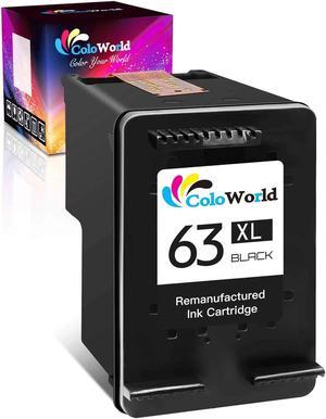 ColoWorld Remanufactured Ink Cartridge Replacement  63XL 63 XL Work with Envy 4520 3634 OfficeJet 3830 3831 5252 4650 5258 5255 DeskJet 3636 3630 1112 1110 3637 3639 Printer (1 Black)