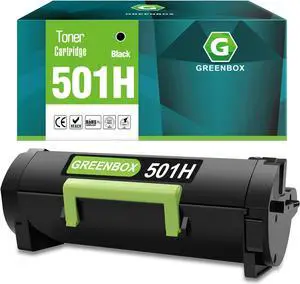 GREENBOX Remanufactured 50F1H00 501H High Yield Toner Cartridge Replacement for Lexmark 50F1H00 501H Toner for MS310d MS310dn MS312dn MS315dn MS410dn MS415dn MS510dn Printer (5,000 Pages, 1 Black)