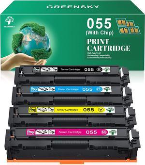 GREENSKY Compatible Toner Cartridge Replacement for Canon 055 055H Color imageCLASS MF741Cdw MF743Cdw MF745Cdw MF746Cdw Printer Toner with Chip(1Black, 1Cyan, 1Yellow, 1Magenta, 4-Pack)