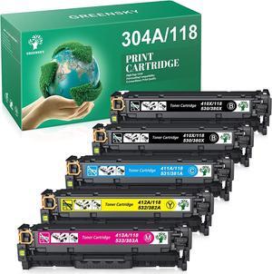 GREENSKY Remanufactured Toner Cartridge Replacement  304A 305A 312A 305X 312X for Canon 118 for M451 M475 M476 CP2025 CM2320 MF8580CDW MF8350CDN LBP7660CDN Printer (5 Pack)