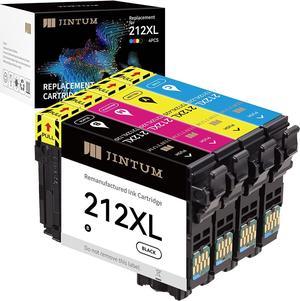 JINTUM Remanufactured Epson 212 Ink Cartridges for Epson 212XL T212XL for use with Expression Home XP4100 XP4105 Workforce WF2850 WF2830 Printer Black Cyan Magenta Yellow 4Pack