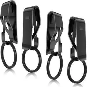 Moxweyeni 4 Pieces Belt Key Clip Key Holder Security Metal Keychain Clip Ring for Men Home Office Supplies(Black) Moxweyeni 4 Pieces Belt Key Clip Key Holder Security Metal Keychain Clip Ring for Men Home Office Supplies(Black)