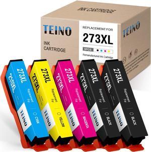 TEINO Remanufactured Ink Cartridge Replacement for Epson 273XL 273 T273XL for Expression Premium XP-610 XP-620 XP-820 XP-810 XP-800 XP-520 XP-600 (Black, Photo Black, Cyan, Magenta, Yellow, 5 Pack)