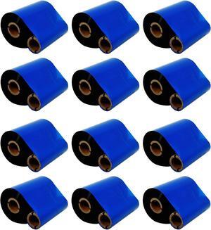 DEFMATE 12 Count Pack 4.33" x 1476' Thermal Wax Ribbon Core 1" Enhanced Wax Resin for Zebra Desktop Printer S4M Z4M 105SE 105S 105SL 105SLPlus 160S S500 S600