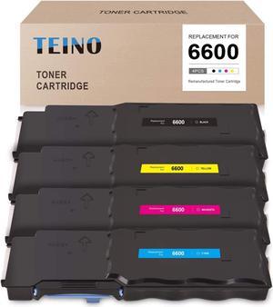 TEINO Remanufactured Toner Cartridge Replacement for Xerox WorkCentre 6605 6605dn 6605n Phaser 6600 6600dn 6600n (Black, Cyan, Magenta, Yellow, 4-Pack)