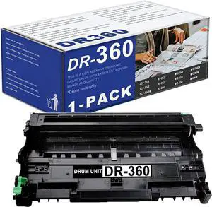 Ennovor DR360 Compatible Drum Unit Replacement for Brother DR360 DR 360 to use with DCP-7040 DCP-7030 MFC-7840W MFC-7340 MFC-7440N HL-2140 HL-2170W HL-2150N Printer 1 Black (Toner is Not Included)