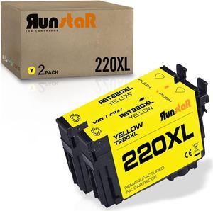 Run Star 2 Pack 220XL Yellow Remanufactured Ink Cartridge Replacement for Epson 220XL T220XL use for Epson Workforce WF-2760 2750 2660 2650 2630 Expression Home XP-320 420 424 Printer (2 Yellow)