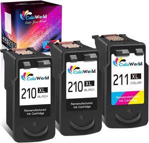 ColoWorld Remanufactured PG-210 XL CL-211XL Ink Cartridge Replacement  210XL 211XL Use for Pixma MX410 MX350 MP250 MP240 iP2700 MP495 MX330 MX340 MP280 MP480 MP490 iP2702 MP270 Printer