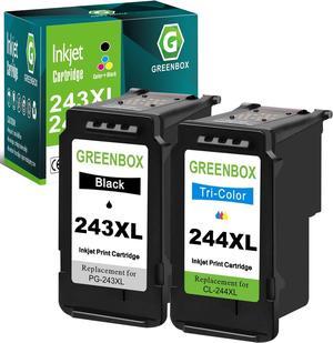 GREENBOX Remanufactured Ink Cartridges 243 244 Replacement for Canon PG-243XL CL-244XL PG-245XL CL-246XL for Canon PIXMA MX492 MX490 MG2920 MG2922 MG2420 MG2520 IP2820 (1 Black 1 Tri-Color)