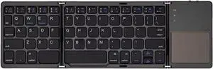 Ares Ultra Slim Pocket Foldable Bluetooth Wireless Keyboard with Touchpad (Black)