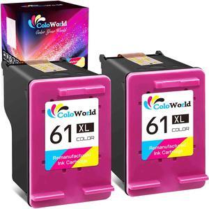ColoWorld Remanufactured Ink Cartridges Replacement  61XL 61 XL for Envy 4500 4502 5534 5535 DeskJet 2512 3510 2542 2540 2544 3000 3050a 3052a 1055 2548 OfficeJet 4630 4632 Printer (2 Color)