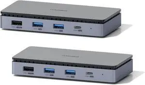 Hagibis Dual Display USB C Docking Station, Delicate USB C Hub 8 in 1 Type C Dongle Adapter with 4K@60Hz HDMI, 100W PD3.0, Gigabit RJ45, USB 3.0 (DK1701A)