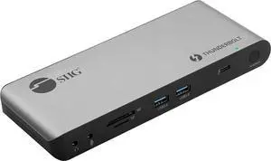 SIIG Thunderbolt 4 Docking Station - Quad 4K / Single 8K, 60W PD, 3X TB4 40Gbps (USB-C), 2X USB-A 5G, Gigabit Ethernet, Support Mac M1/M2/M3 Pro/Max & Windows (Intel/AMD/Snapdragon) (JU-DK0U11-S1)