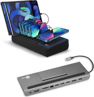 SIIG 10 Ports 150W Charging Station and USB-C Video LAN Docking Station PD 100W SIIG 10 Ports 150W Charging Station and USB-C Video LAN Docking Station PD 100W