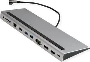 VALUE USB 3.2 Gen 2 Type C Multiport Docking Station, 4K HDMI/DP, VGA, USB, Card Reader, PD, LAN, Audio VALUE USB 3.2 Gen 2 Type C Multiport Docking Station, 4K HDMI/DP, VGA, USB, Card Reader, PD, LAN, Audio
