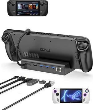 6-in-1 Docking Station Compatible with Steam Deck/ROG Ally, Antank Steam Deck Dock with HDMI 2.0 4K@60Hz Gigabit Ethernet, 100W PD Charging and 3 USB-A 3.0 USB-C Port for Valve Steam Deck OLED