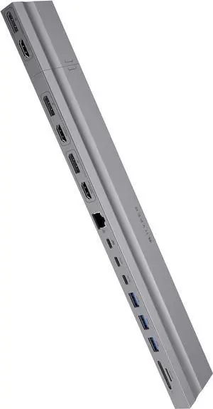 HyperDrive 4K Multi-Display Docking Station for 13-16 MacBooks - USB C Docking Station w/ 15 Ports, Ergonomic, Driverless Setup