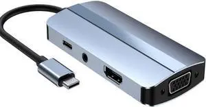 Type-c Docking Station 7-in-1 + USB-C + Audio + PD + VGA Computer Docking Station