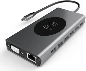 5 in 1 Type-c Docking Station Hub Hub USB3.0/RJ45 Gigabit/Wireless Charging Docking Station 5 in 1 Type-c Docking Station Hub Hub USB3.0/RJ45 Gigabit/Wireless Charging Docking Station