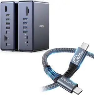 Dispalylink Docking Station Dual Monitor & Thunderbolt 4 Cable 2.6Ft