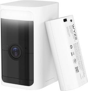 WYZE 2K HDR Wireless Outdoor/Indoor Security Camera, Color Night Vision, Integrated Spotlight & Siren, Rechargeable Battery, 2-Way Audio - White, 1-Pack